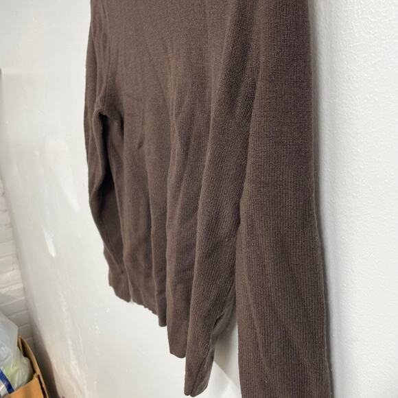 J. Crew Ruffleneck Merino Wool Sweater Deep Chocolate SZ SMALL Classic EUC - Picture 7 of 15